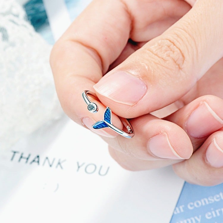 Picture of Women and girls Marine Fantasy Whale Tail Ring - Adjustable