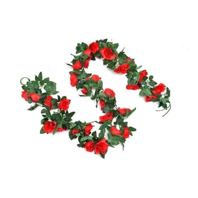 Picture of Romantic Rose Wall Art: Decorative Flower Letter for Home & Events - Red