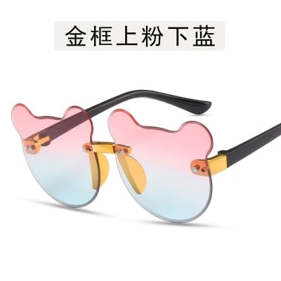 Picture of Cuddly Teddy Cub Oversized Transparent Gradient Sunglasses for Fun-Loving Kids - Not Specified