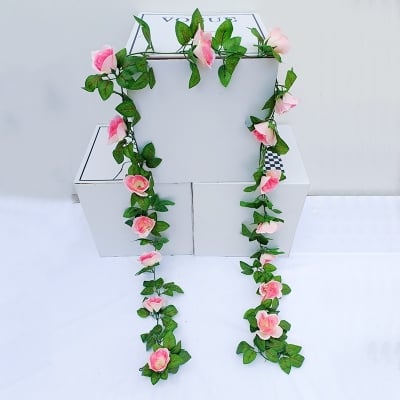 Picture of Ethereal Bloom: Handmade Rose Vine Initial for Nursery & Living Spaces - Pink