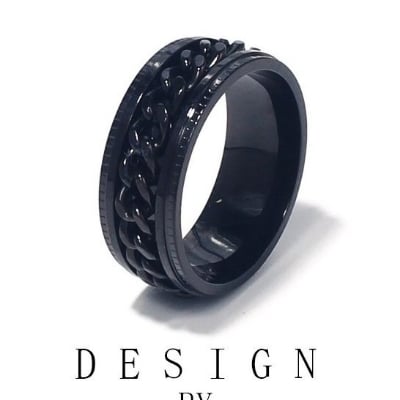 Picture of Infernal Steel Chain Masterpiece Finger Ring for Men - Black