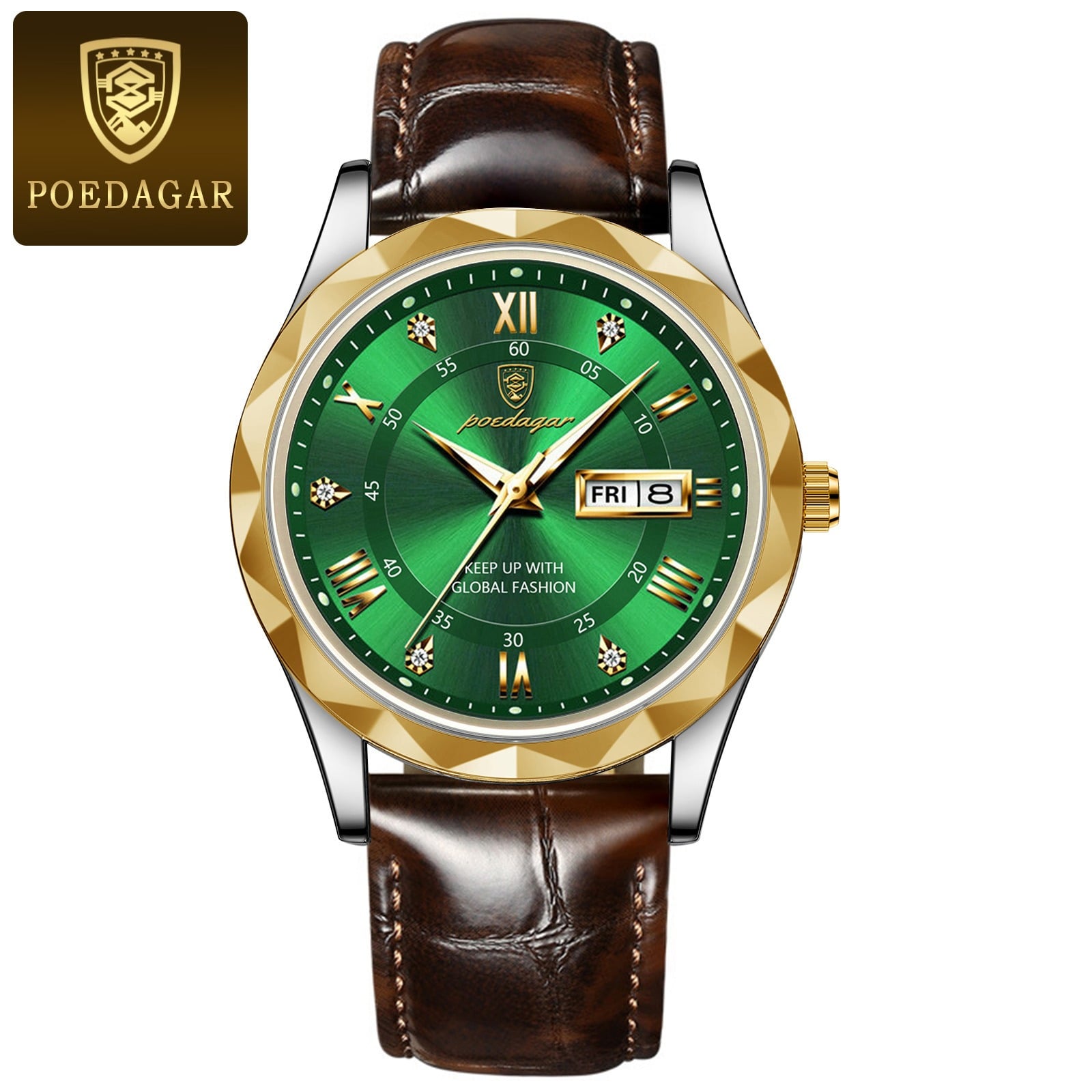 Picture of Vintage-Inspired Poedagar Watch with Geometric Bezel Design