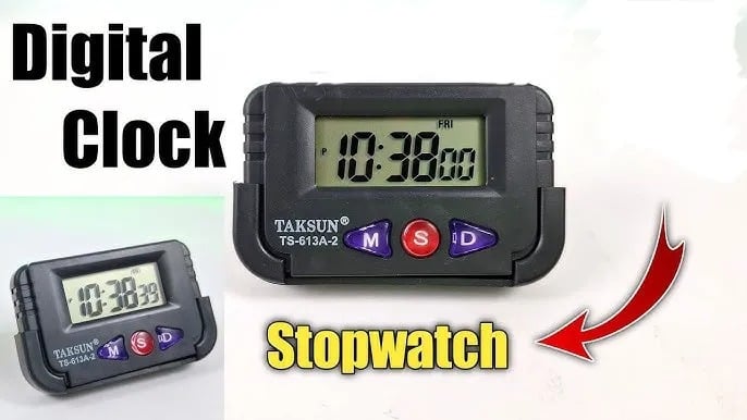 Picture of All-in-One Compact Digital Clock Timer with Stopwatch and Large Screen - Black