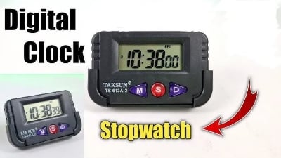 Picture of All-in-One Compact Digital Clock Timer with Stopwatch and Large Screen - Black