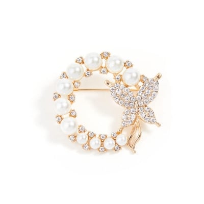 Picture of Elegant Flower Brooch Hijab Safety Pin for Women – Unique Design - Gold