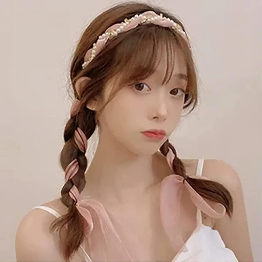 Picture of Korean Style Elegant Pearl Floral Hairband for Women and Girls – Pink - Pink
