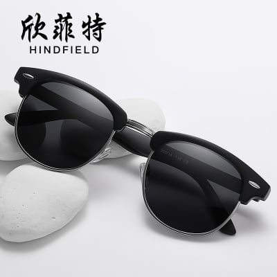 Picture of hot Square Frame Sunglasses for Men Original Driving Driver Exclusive Vintage Casual Sunscreen Glasses Shades for Male 2025 - Black