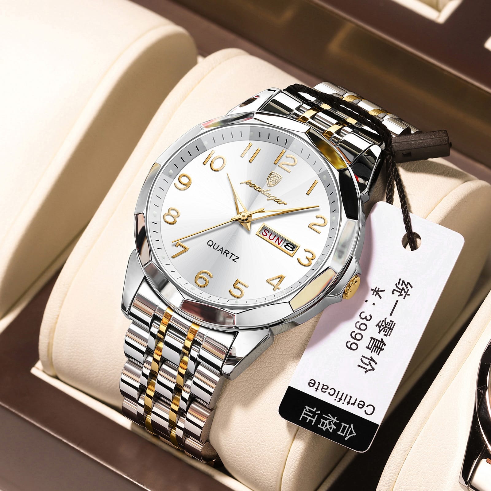 Picture of Vintage-Inspired Poedagar Watch with Geometric Bezel Design