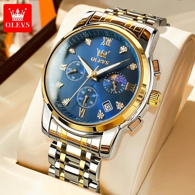 Picture of OLEVS Diamond Cad Design Fashion Business Quartz Solid Stainless Steel Strap Men’s Watch