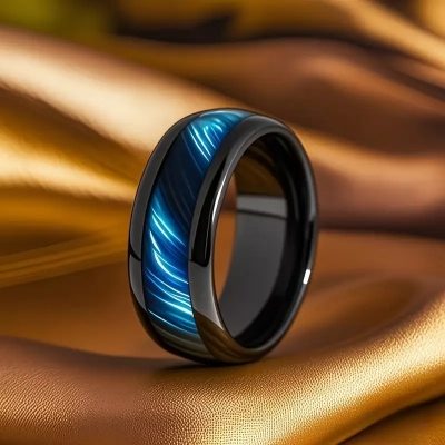 Picture of Steel Finger Ring- Fashionable Man's Finger Ring - Blue
