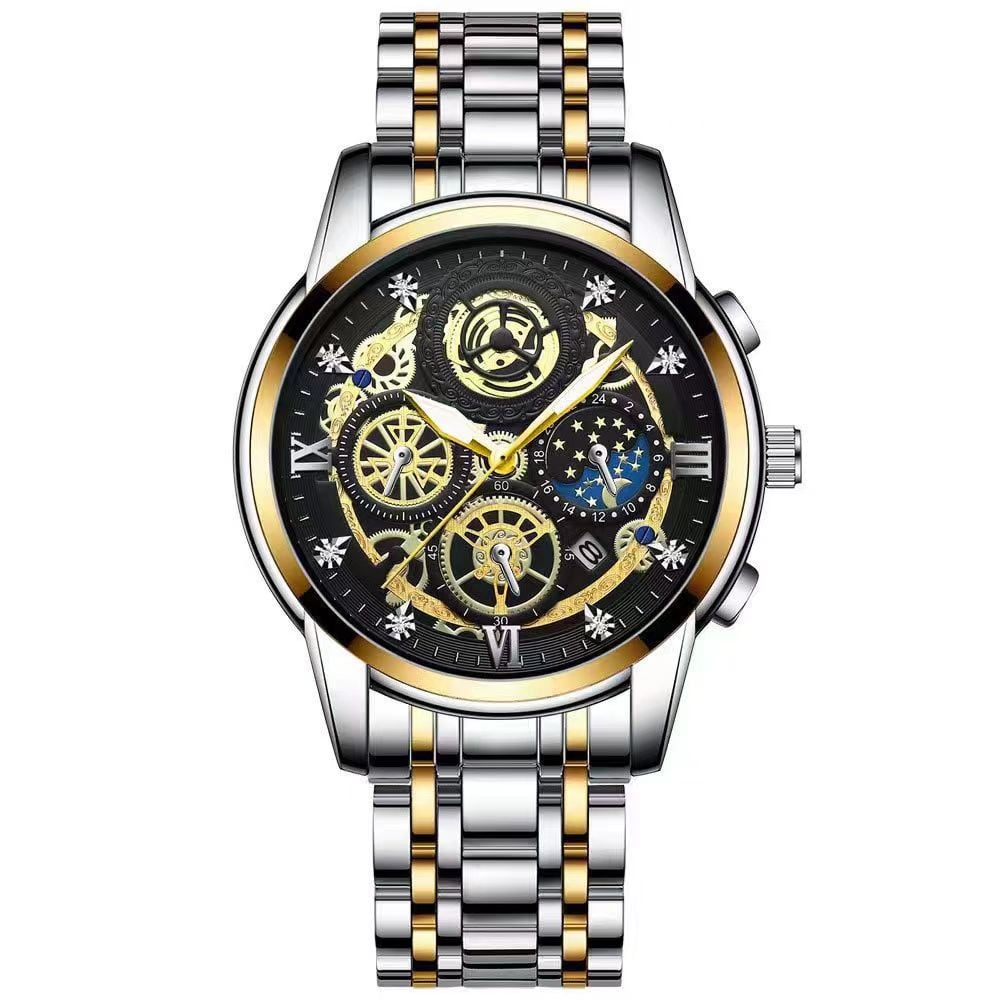 Picture of Poedagar Men’s Dress Watch with Green Dial and Crystal Hour Dots