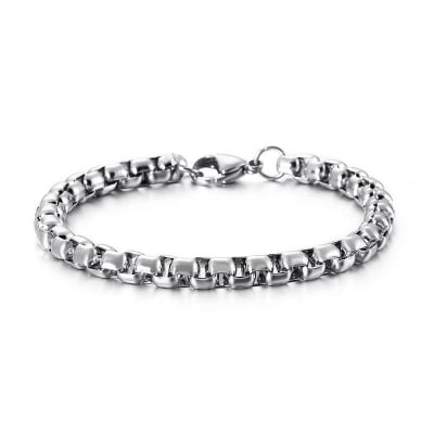 Picture of Stainless Steel Link Chain Bracelet for Men - Silver