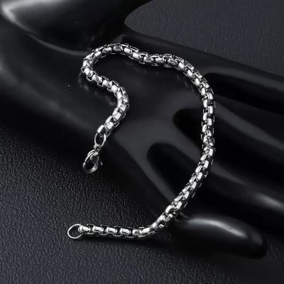 Picture of Stainless Steel Link Chain Bracelet for Men - Silver