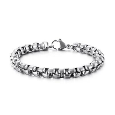 Picture of Stainless Steel Link Chain Bracelet for Men - Silver
