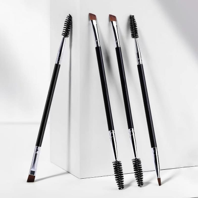 Picture of Ameesi Eyebrow Brush Spiral Design Double Headed Makeup Brush - Black