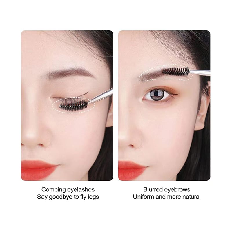 Picture of Ameesi Eyebrow Brush Spiral Design Double Headed Makeup Brush - Black
