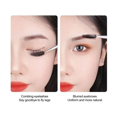 Picture of Ameesi Eyebrow Brush Spiral Design Double Headed Makeup Brush - Black