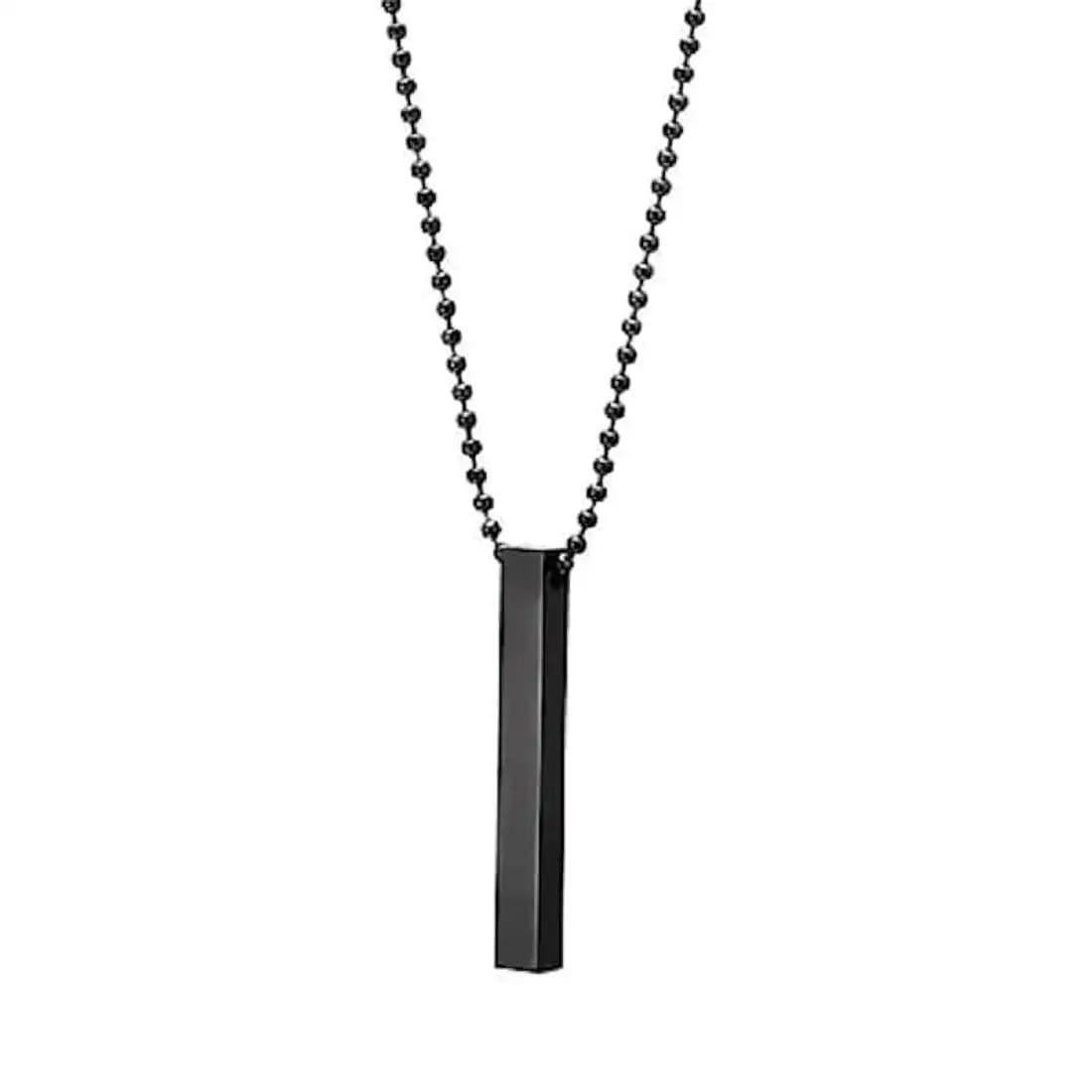 Picture of Bar Pendant Necklace Chain for Men Pendant Necklace Classic Stainless Steel Cuban Chain Necklace For Men Jewelry Gift