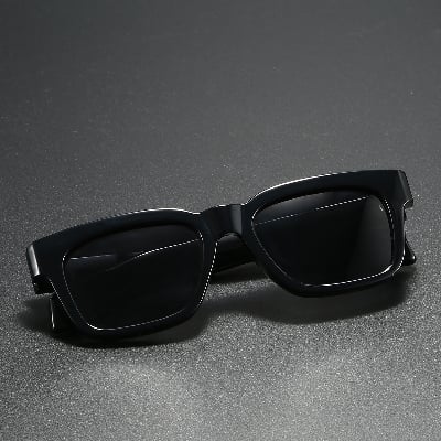 Picture of Standard Frame Sunglasses Men Women Vintage Square Sun Glasses Brand Designer Concave Mirror Black Eyewear Shades - Black