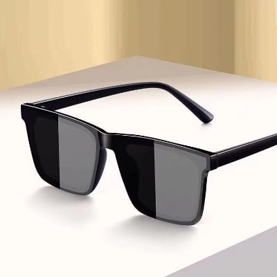 Picture of hot Square Frame Sunglasses for Men Original Driving Driver Exclusive Vintage Casual Sunscreen Glasses Shades for Male - Black