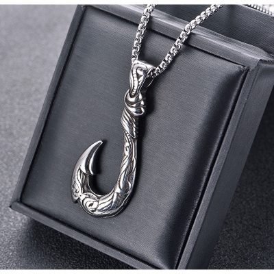 Picture of Slack Color Metal Chain for Men Fish Hook Chain For Men - Silver