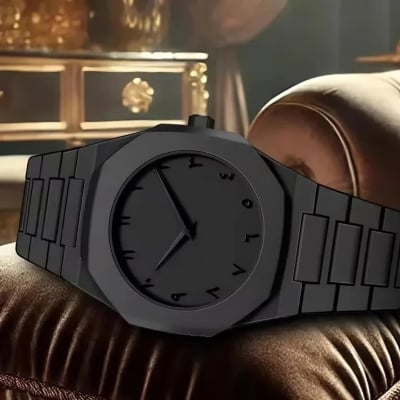 Picture of New Arrive Custom Arabic Dial Casual Ultra Thin Black Fashion Wrist  Luxury Mens Quartz Watch