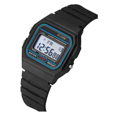 Picture of Top Brand Simple Square LED Wristwatch Fashion Sports Men's Digital Watches Causal Silicone Mens Electronic Clock Gifts for Men - Black