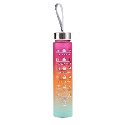 Picture of 300ml Cute Water Bottle Frosted Cartoon Portable Motivational Water Cup With Plastic Straw Outdoor Sports Camping Drinking ToolsBasketball