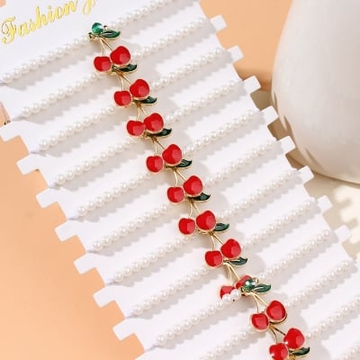 Picture of cherry strawberry Leaf Clover New Bracelet For Women