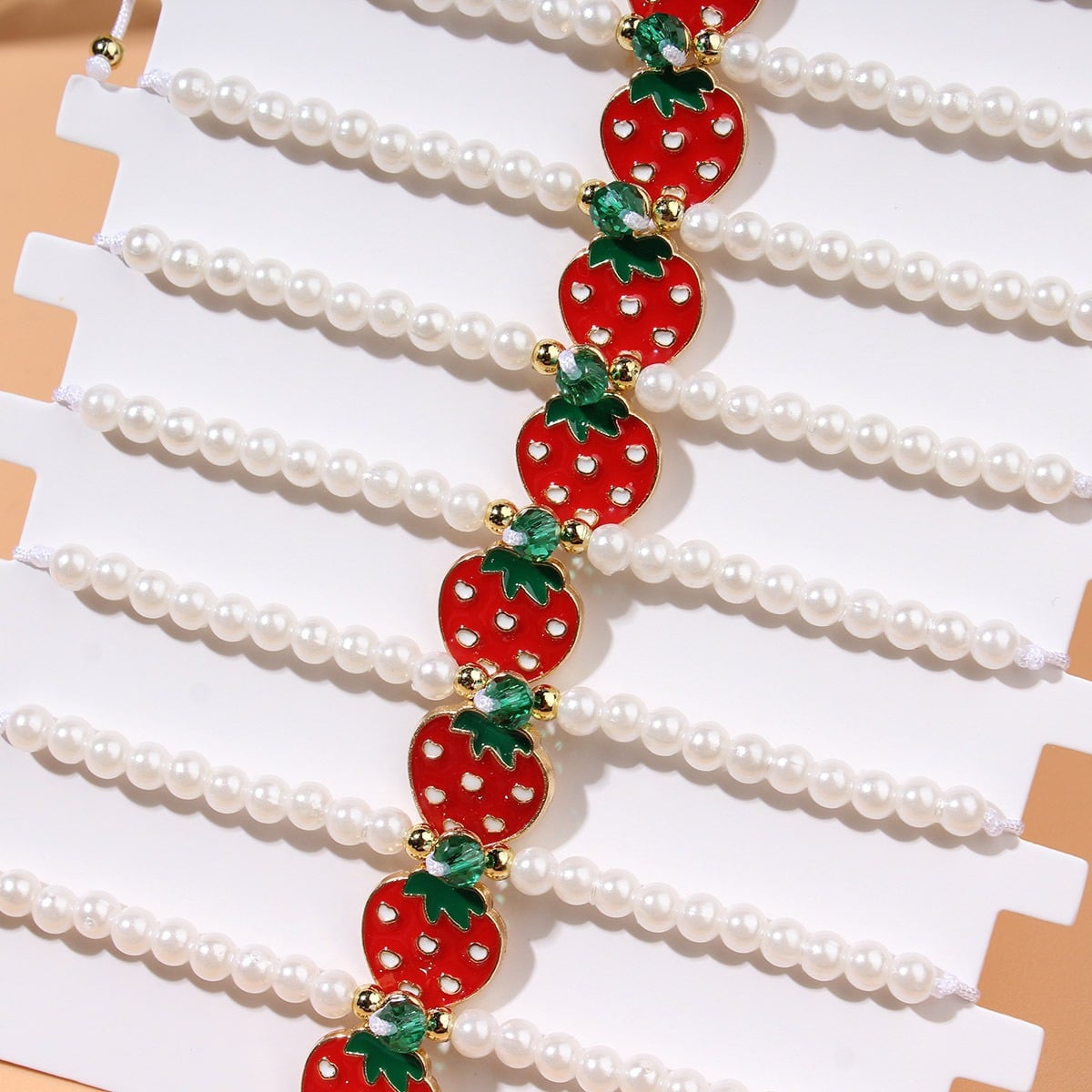 Picture of cherry strawberry Leaf Clover New Bracelet For Women