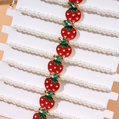 Picture of cherry strawberry Leaf Clover New Bracelet For Women