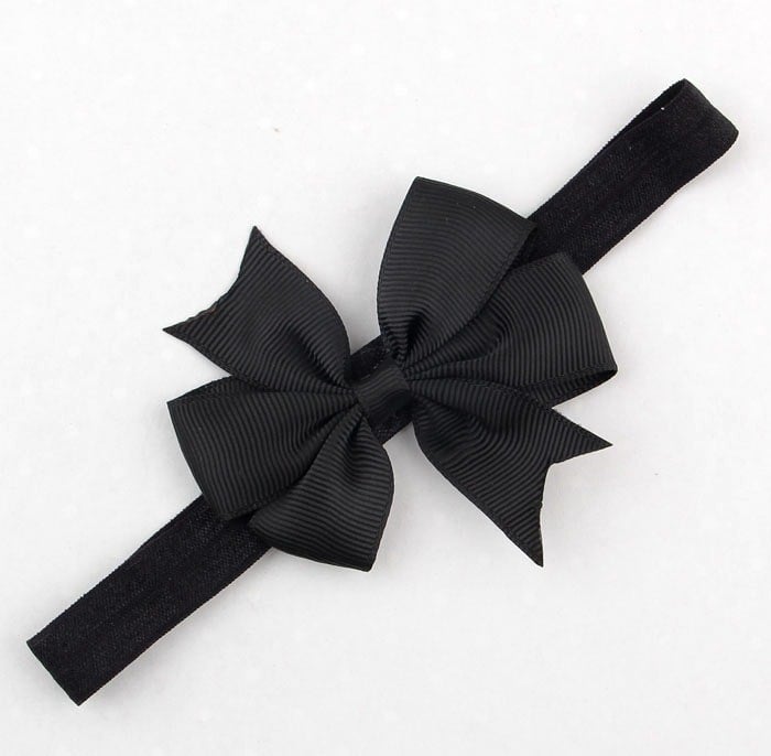 Picture of Baby Headband Flower Design Solid Color Baby Girls Hairband