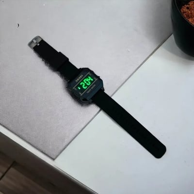 Picture of Digital Display Touch Screen Rubber Strap Fashionable Wrist Watch for All Men Women - Black
