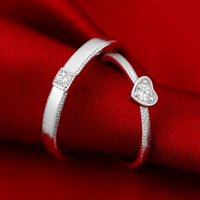 Picture of King and Queen Couple Ring Propose Ring Gift & Love Ring 2-Pcs - Adjustable