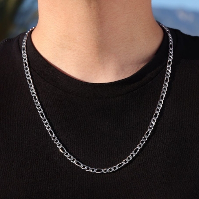 Picture of Anchor and Rope Fashion Pendants Chain Necklace for Men Fashion Jewelry Gift Chain For Men - Silver