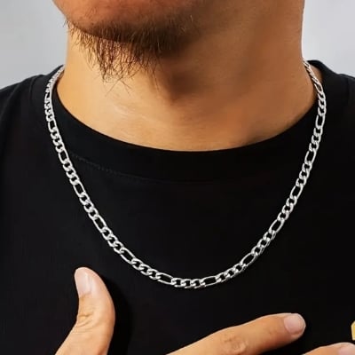 Picture of Anchor and Rope Fashion Pendants Chain Necklace for Men Fashion Jewelry Gift Chain For Men - Silver