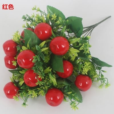 Picture of Luxshiny Artificial Hanging Vine with Fruit Decoration Simulated Vine for Home Office and Wedding Decor - Red