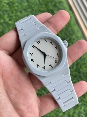 Picture of Arabic Watch Men's Quartz Watch Black PC Plastic watch for men - Aura Arabic Watch - White