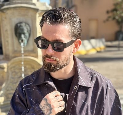 Picture of Retro Square men,s Sunglass for travel - Black