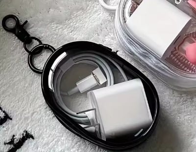 Picture of Portable Power Bank Cable Clear Pouch - Black