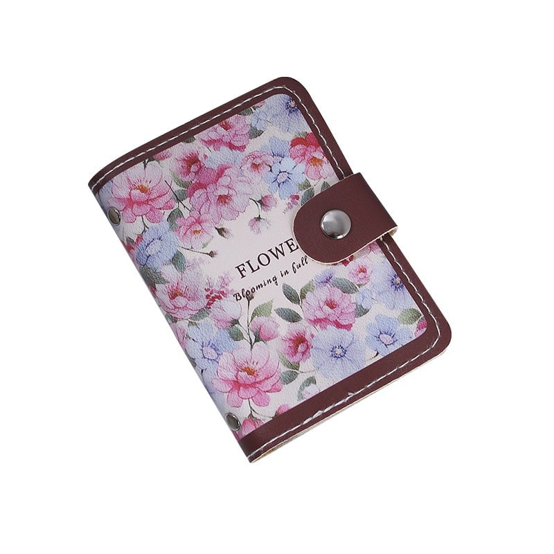 Picture of Chic & Pretty Women's Card Case with Vibrant Floral Motifs - Pink