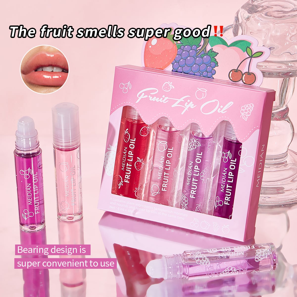 Picture of Hydrating Crystal Clear Fruit Lip Oil Set for Women - multicolour