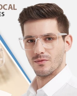Picture of Modern Minimalist Transparent Eyewear For Men - White