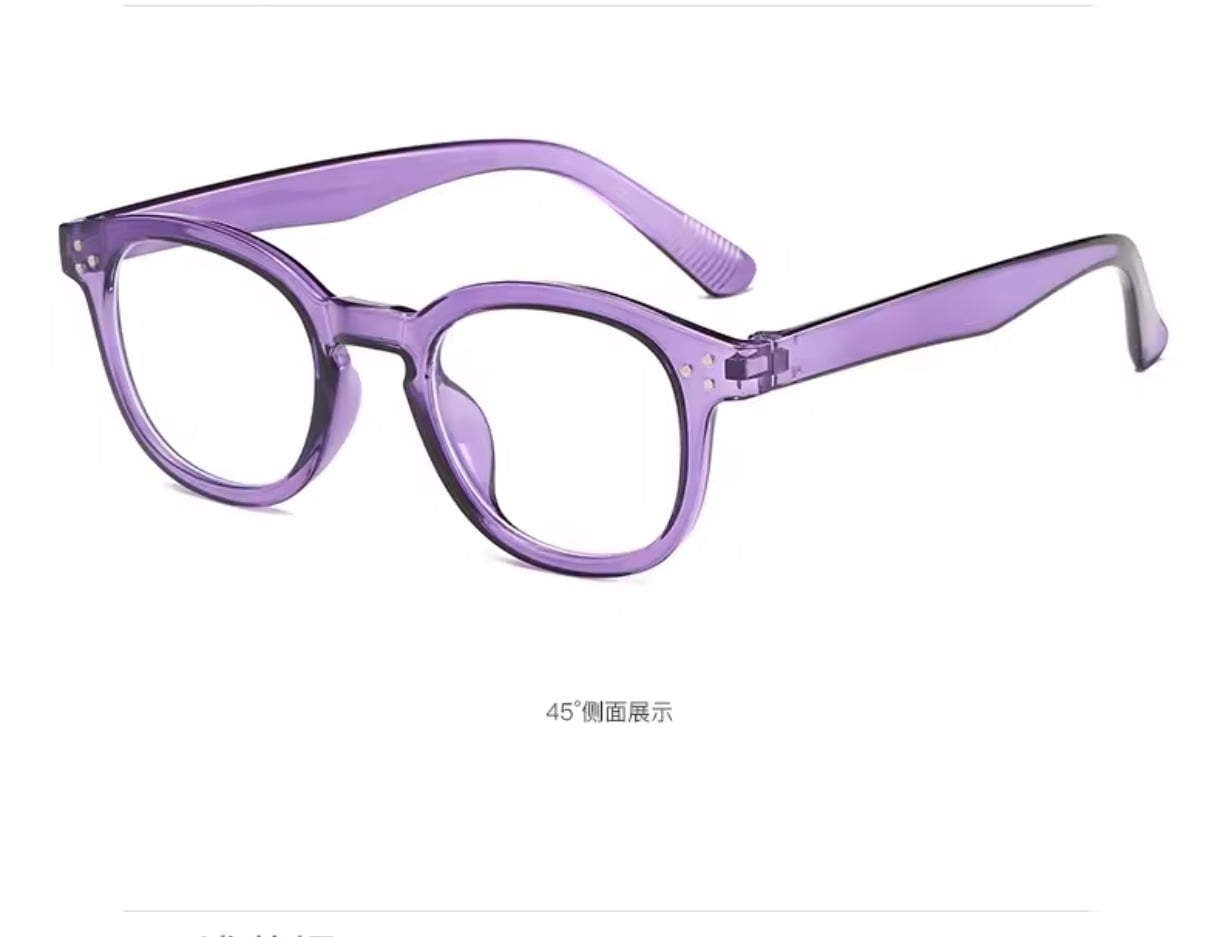 Picture of Crystal Round Frame Anti-Blue Ray Vision Care Glasses
