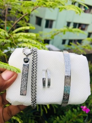 Picture of Men’s Ayatul Kursi Gold Chain Bracelet Ring Combo