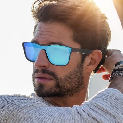 Picture of Designer Style Blue Reflective Sunglasses for Men