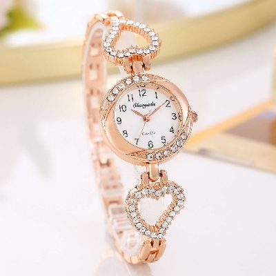 Picture of Luxury Women's Bracelet Wrist Watch | Stylish Crystal Heart Quartz Watch