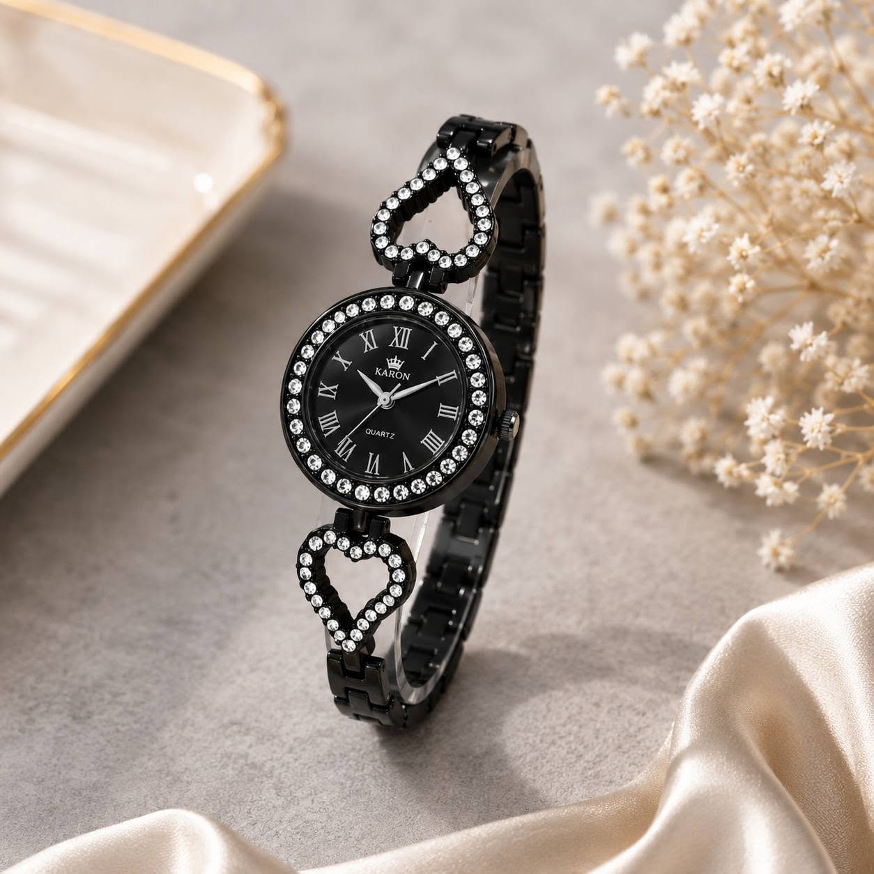 Picture of Luxury Women's Bracelet Wrist Watch | Stylish Crystal Heart Quartz Watch