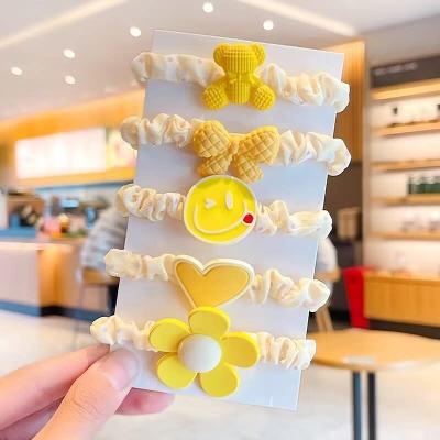 Picture of Premium Quality - Cute Cartoon Elastic Hair Band Child Lovely SunFlowers Hair Band For Kids - Couture - High-end - Iconic Style