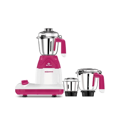 Picture of Bajaj HexaGrind 600 Watt Blender & Mixer Grinder With 3 Jars- White and Majenta